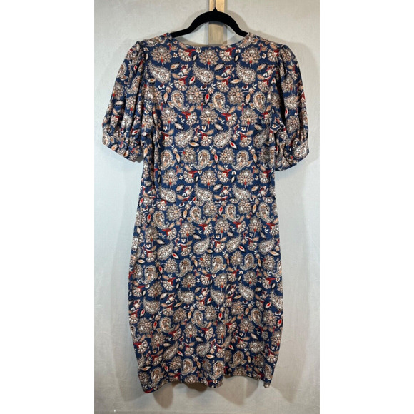 NEW BODEN V-Neck Jersey Mini Dress Size 6L Navy Paisley Terrace Boho floral C12 - Picture 4 of 7